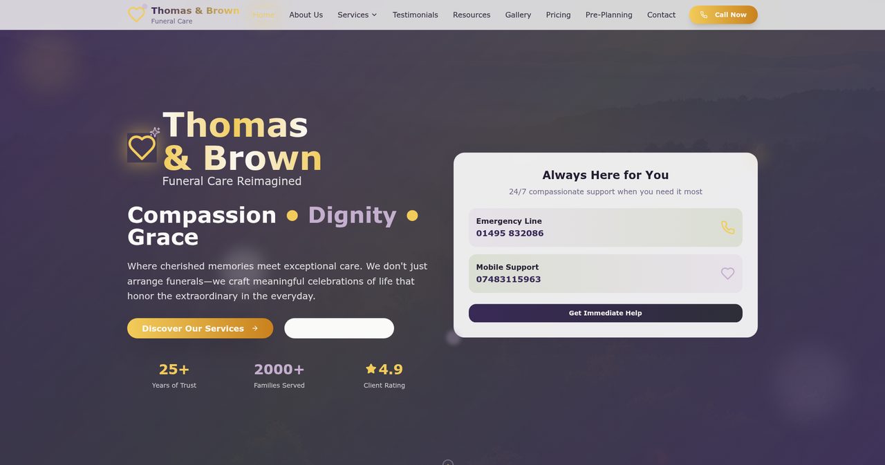 Thomas & Brown Funeral Care — Funeral care