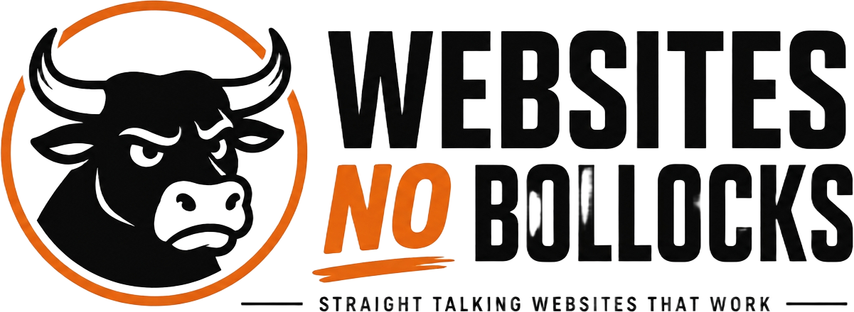 Websites No Bollocks logo, dark version